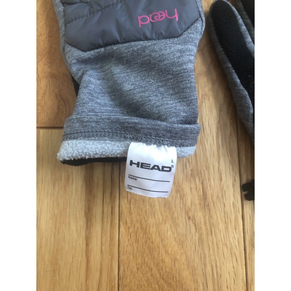 HEAD‎ Women's  Running Gloves Gray Black Size Large with clips - Picture 3 of 4